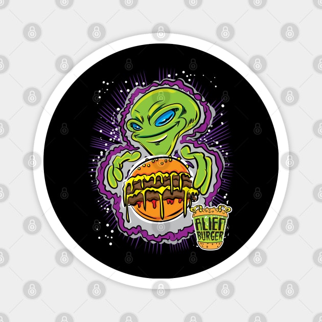 Alien Burger Invasion Magnet by eShirtLabs